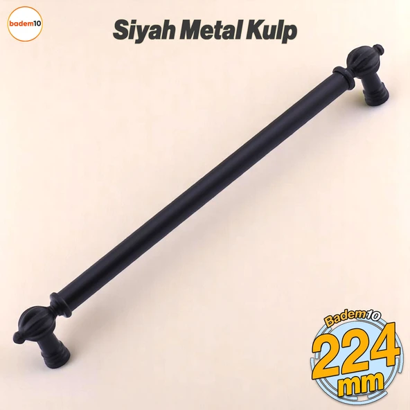 Defne Metal Kulp Siyah 224 mm Mobilya Çekmece Dolap Kapak Kulpları Kulb Kulpu Mutfak Dolabı ürün görseli 1