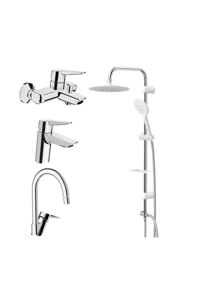 Artema Solid S Batarya Seti Beyaz Tepe Duş Seti Mvt3020 ürün görseli 1