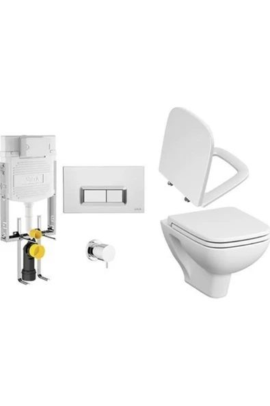 Vitra S20 Asma Klozet +Vitra Soft Kapak +Gömme Rezervuar Set ürün görseli 1