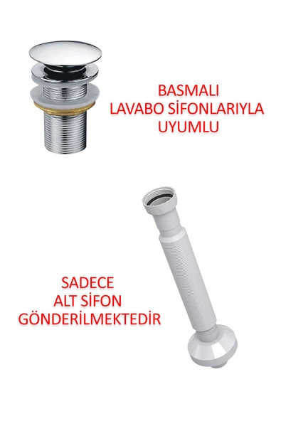 Kale Pop Up Için Alt Gider Özel Diş Lavabo Sifonu Sadece Alt Plastik Gider ürün görseli 1
