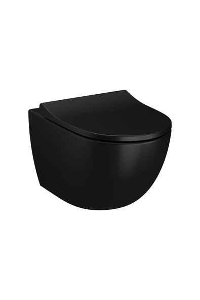 Vitra Sento 7748B083-0559 Rim-Ex Asma Klozet, 54 Cm, Mat Siyah ürün görseli 1