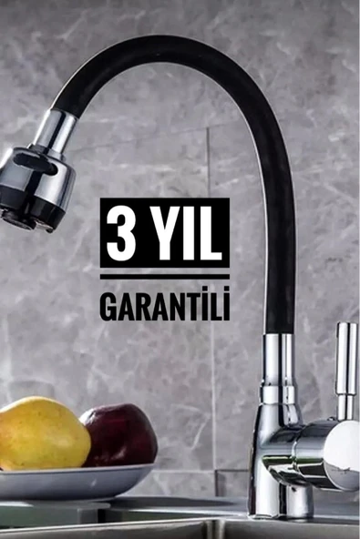 Mayygo 3 Yıl Garantili Oynar Başlıklı Spiral Siyah Kubar Lavabo, Mutfak Esnek Musluk ürün görseli 1