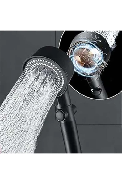 Starnewstore Rom 5 Fonksiyonlu Duş Başlığı - Turbo Fan Duş Başlığı - Siyah Romshp 1067323 ürün görseli 1