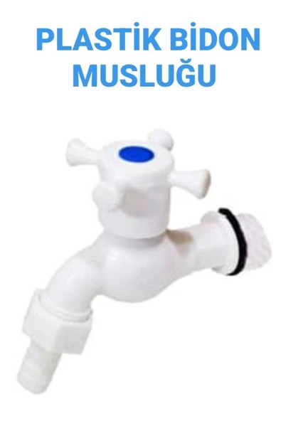Ada Hırdavat Plastik Musluk Koçbaşı Bidon Bahçe Çeşme Musluğu Beyaz Plastik ürün görseli 1