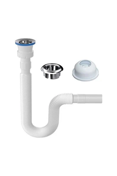 Özbest Lavabo Sifon Seti (Lavabo Sifonu Lavabo Yüzüğü Adaptör Conta) ürün görseli 1