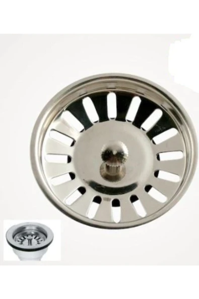 Çelikel Mutfak Evye Sifonu Süzgeci Çap 8 Cm Mutfak Lavabo Süzgeci ürün görseli 1