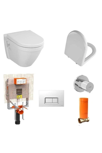 Vitra S50 Kanallı Asma Klozet+Kapak+ Gömme Rezervuar Set ürün görseli 1
