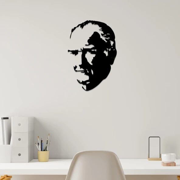 Atatürk Silüeti Lazer Kesim Metal Tablo Tasarım ürün görseli 1