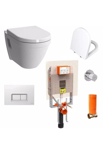 Vitra S50 Asma Klozet (Yavaş Kapanır Klozet Kapağı Dahil) Ve Gömme Rezervuar Set ürün görseli 1