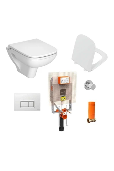 Vitra S20 Square Beyaz Kısa Asma Klozet Ve Gömme Rezervuar Tam Set ürün görseli 1