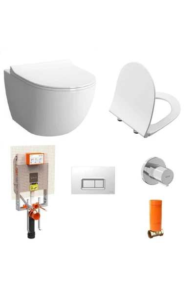 Vitra Sento Smoothflush Rim-Ex Asma Klozet+ Gömme Rezervuar Set ürün görseli 1