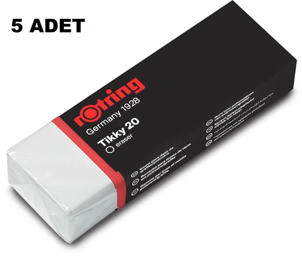 Rotring Beyaz Tikky20 Öğrenci Silgisi 5 Adet ürün görseli 1