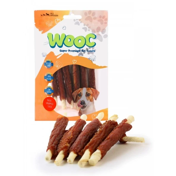 Wooc Ördek Eti Sargılı Sütlü Çubuk Köpek Ödül Maması 80gr ürün görseli 1
