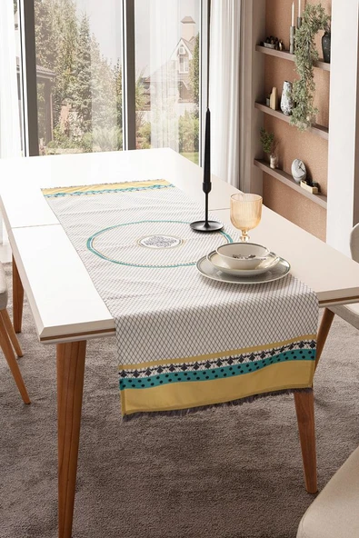 Safran Luxe, Duck Keten Runner, Premium Seri Kaymaz Runner 45x140 ürün görseli 1