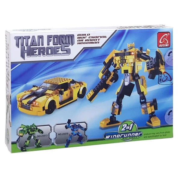 Ausini Titan Form Heroes 244 Parça 2 in 1 Araca Dönüşen Sarı Robot ürün görseli 1