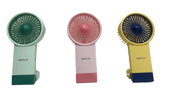 BATUR Taşınabilir Mini El Fanı 3 Ayarlı Mini El Tipi Hızı Sessiz Çalışma ZB134 - KARIŞIK RENKLİ - 1 Adet olarak gönderilecektir. ürün görseli 1