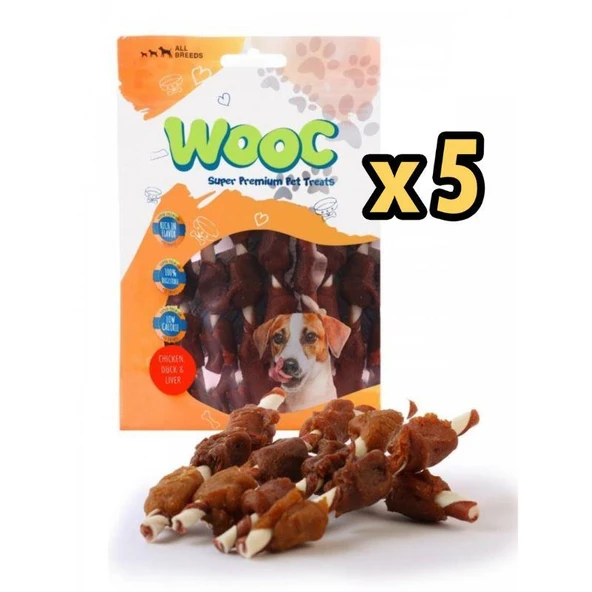 Wooc Tavuk Ördek ve Ciğer Sargılı Stick Köpek Ödülü 80 Gr X 5 Adet ürün görseli 1