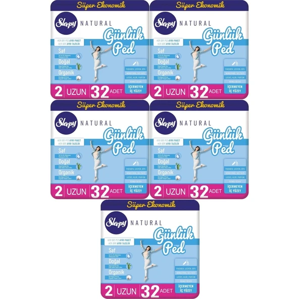 Sleepy Natural Günlük Ped Uzun 160 Adet 5x32 ürün görseli 1