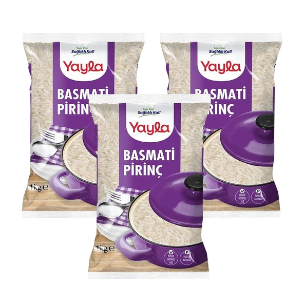 Yayla Basmati Pirinç 1 kg 3 lü ürün görseli 1