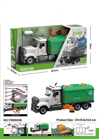 Ceren Ctoys Sesli Işıklı Pilli Sök Tak Yol Temizlik Kamyonu TW9083B ürün görseli 1