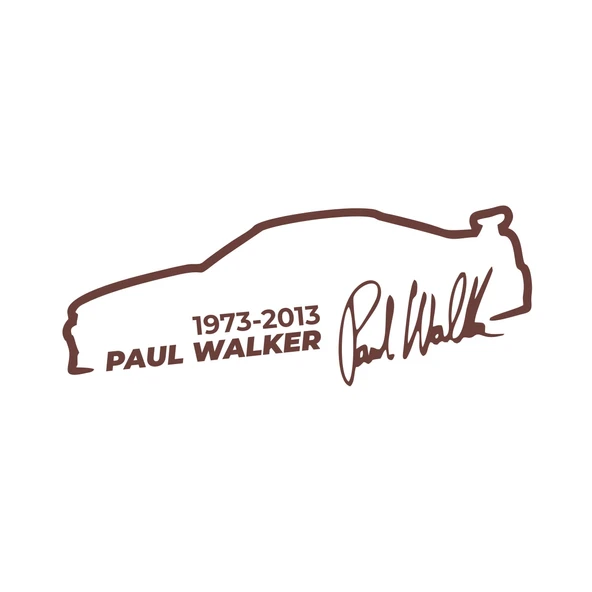 Paul Walker İmza Araba Sticker 17x17 Cm Kahverengi ürün görseli 1