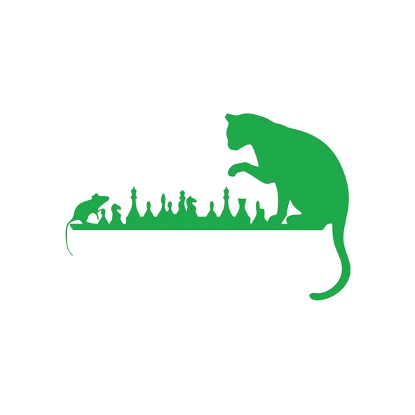 Satranç Oynayan Kedi Fare Araba Sticker 17x17 Cm Yeşil ürün görseli 1