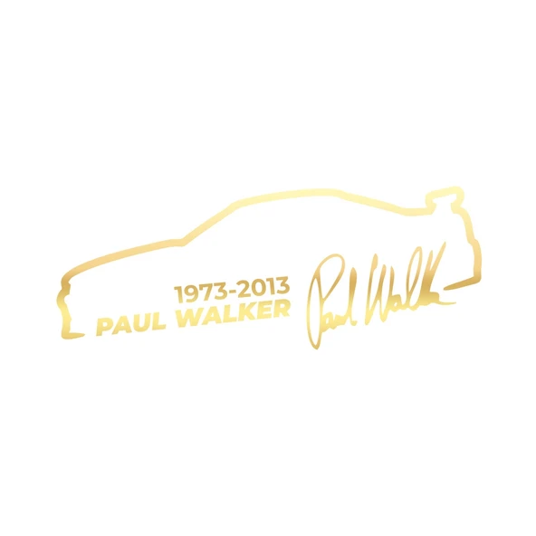 Paul Walker İmza Araba Sticker 17x17 Cm Gold ürün görseli 1