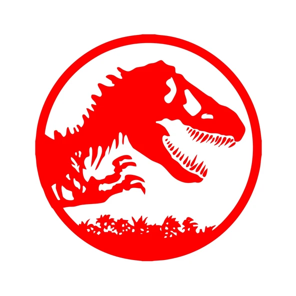 Dinozor Araba Stickeri 17x17 Cm Kırmızı ürün görseli 1