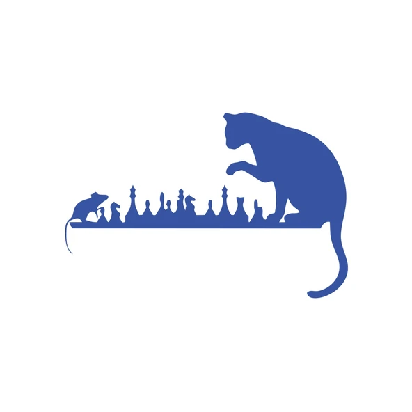 Satranç Oynayan Kedi Fare Araba Sticker 17x17 Cm Mavi ürün görseli 1