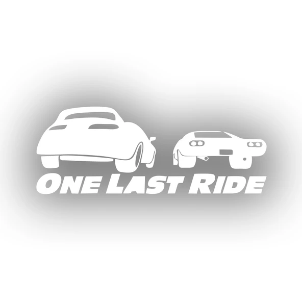 One Last Ride Araba Stickeri 17x17 Cm Beyaz ürün görseli 1