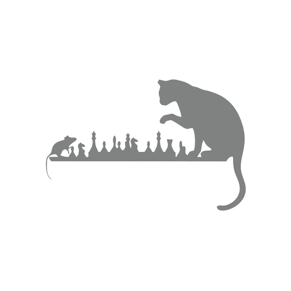 Satranç Oynayan Kedi Fare Araba Sticker 17x17 Cm Gri ürün görseli 1