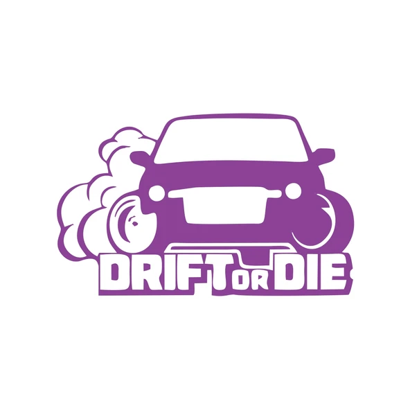 Drift or Die Araba Stickeri 17x17 Cm Mor ürün görseli 1