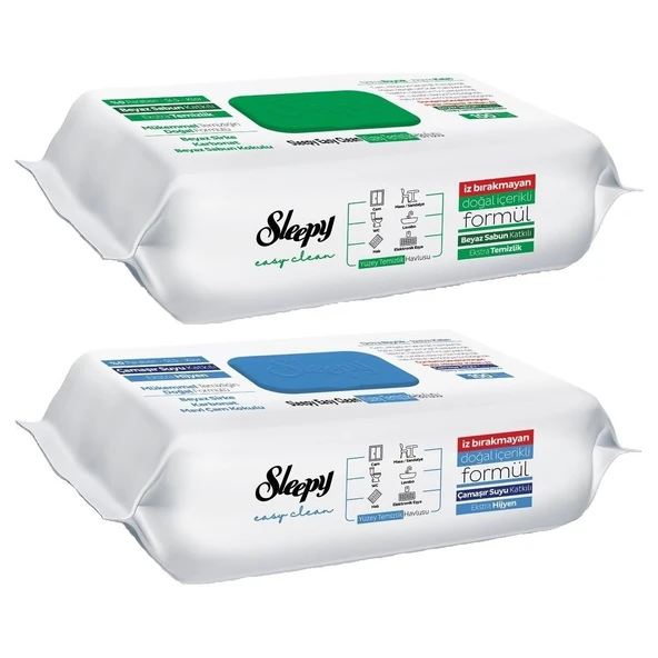 Sleepy Easy Clean Yüzey Temizlik Havlusu 2'li Set Beyaz Sabun - Çamaşır Suyu ürün görseli 1