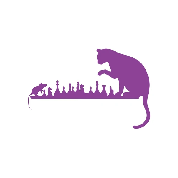Satranç Oynayan Kedi Fare Araba Sticker 17x17 Cm Mor ürün görseli 1