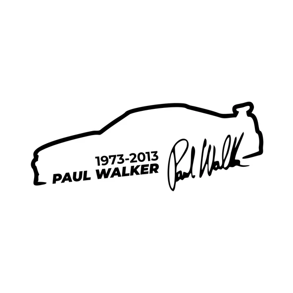 Paul Walker İmza Araba Sticker 17x17 Cm Siyah ürün görseli 1