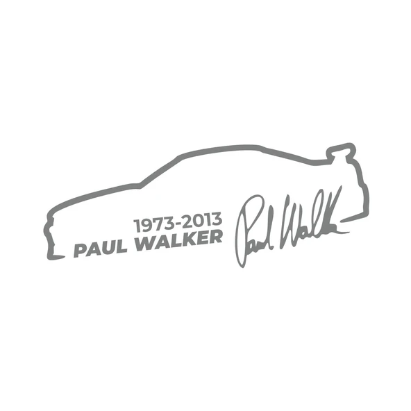 Paul Walker İmza Araba Sticker 17x17 Cm Gri ürün görseli 1