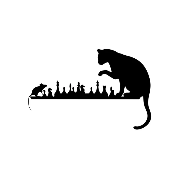 Satranç Oynayan Kedi Fare Araba Sticker 17x17 Cm Siyah ürün görseli 1