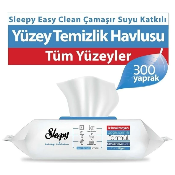 Sleepy Easy Clean Çamaşır Suyu Katkılı Yüzey Temizlik Havlusu 3X100 (300 Yaprak) ürün görseli 1