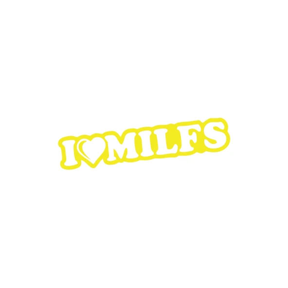 I Love Milfs Araba Sticker 17x17 Cm Sarı ürün görseli 1