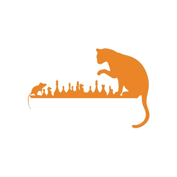 Satranç Oynayan Kedi Fare Araba Sticker 17x17 Cm Turuncu ürün görseli 1