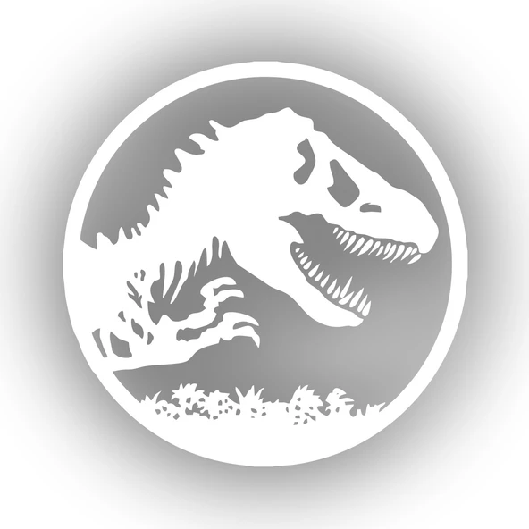 Dinozor Araba Stickeri 17x17 Cm Beyaz ürün görseli 1