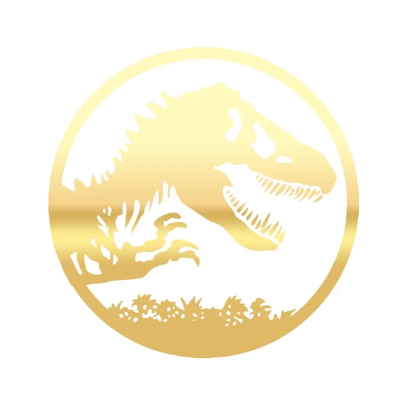 Dinozor Araba Stickeri 17x17 Cm Gold ürün görseli 1
