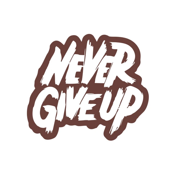 Never Give Up Araba Sticker 17x17 Cm Kahverengi ürün görseli 1
