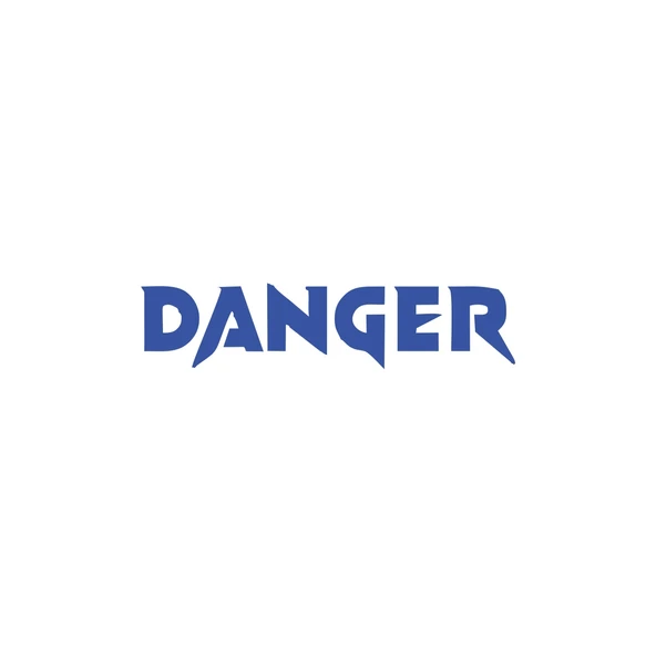 Danger Araba Sticker 17x17 Cm Mavi ürün görseli 1