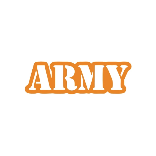 Army Araba Sticker 17x17 Cm Turuncu ürün görseli 1