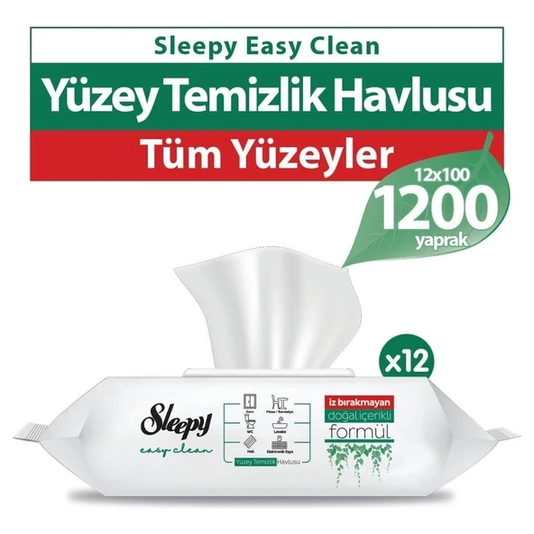 Sleepy Easy Clean Yüzey Temizlik Havlusu 12X100 (1200 Yaprak) ürün görseli 1