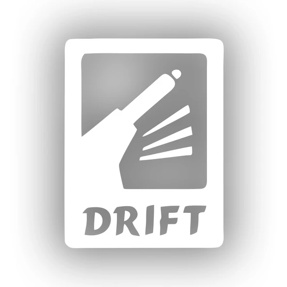 Drift Araba Sticker 17x17 Cm Beyaz ürün görseli 1