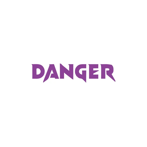 Danger Araba Sticker 17x17 Cm Mor ürün görseli 1
