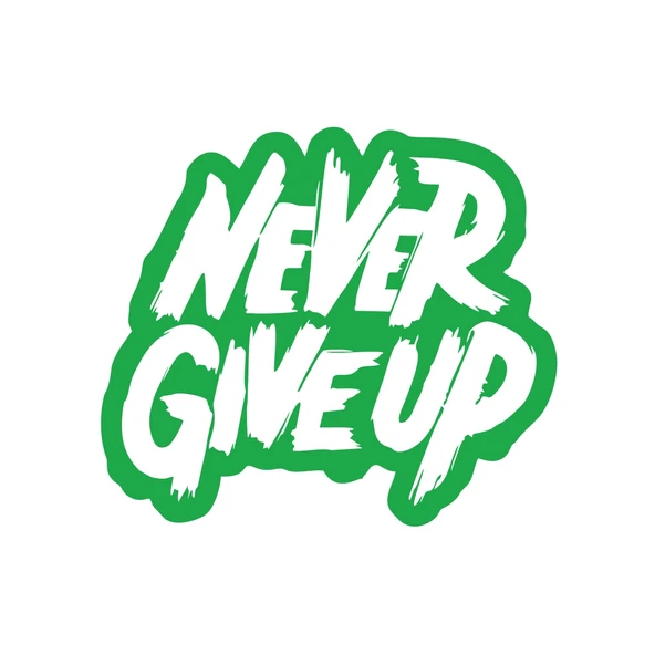 Never Give Up Araba Sticker 17x17 Cm Yeşil ürün görseli 1