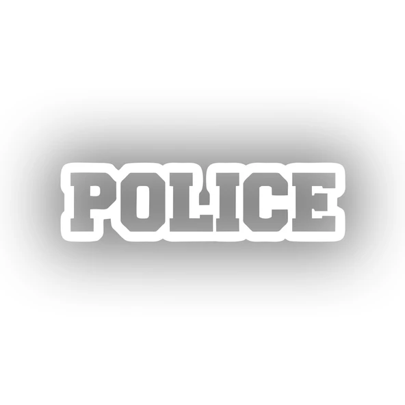 Police Araba Stickeri 17x17 Cm Beyaz ürün görseli 1